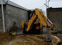 Baku's Nardaran township being landscaped. Azerbaijan, 25 Jan. 2016